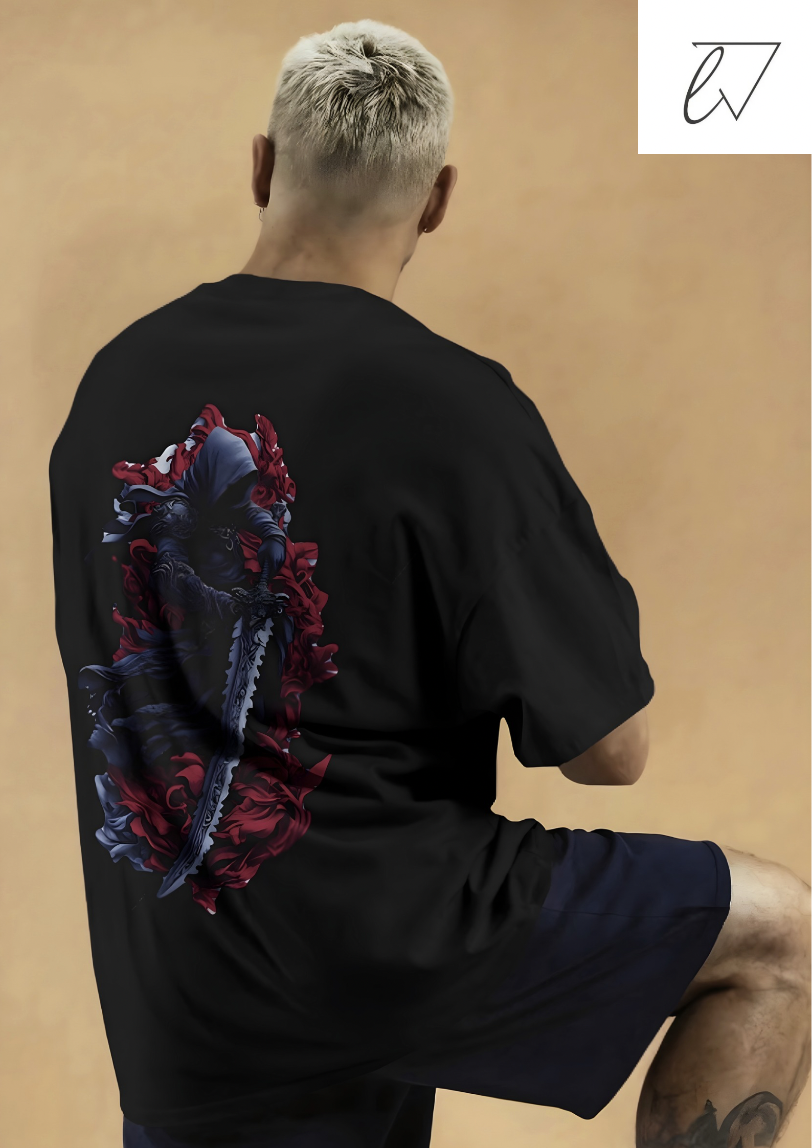 Dark Reaper Blade - Oversized Graphic Backprint Tee by Liftyverse