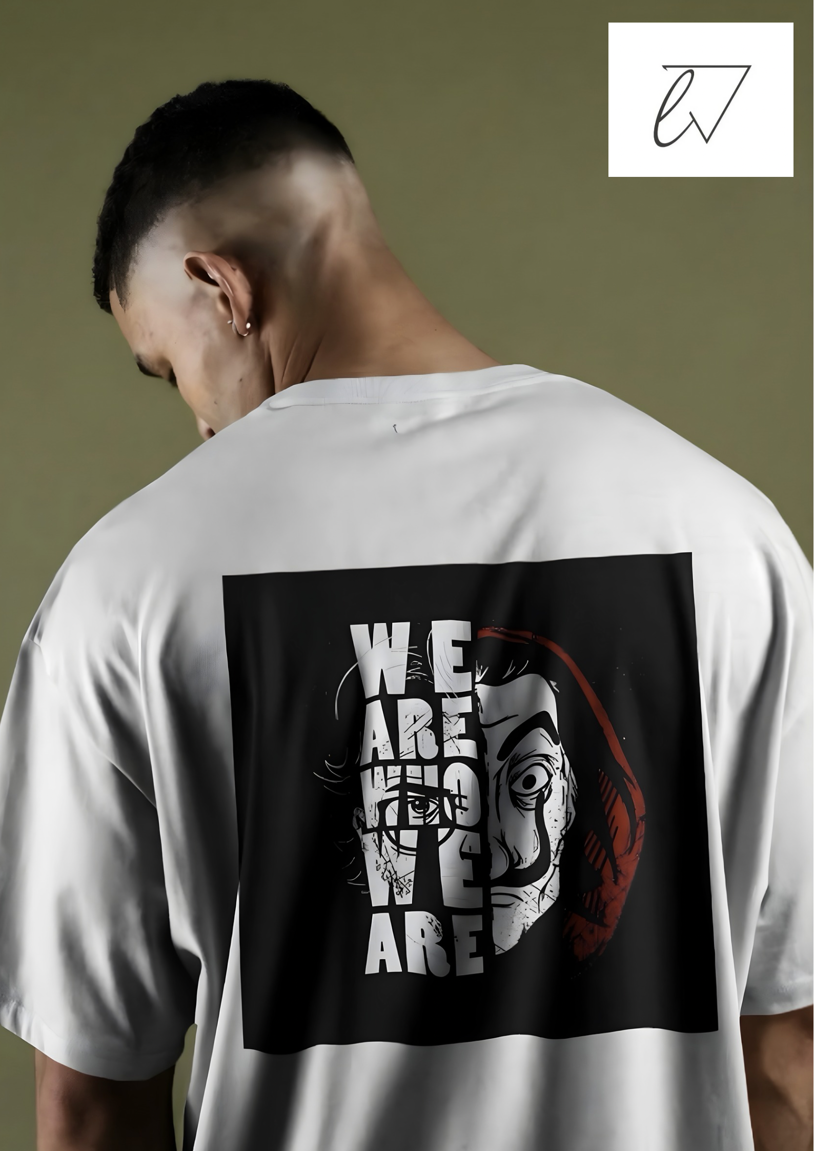 Money Heist Inspired – Backprint Unisex Oversized Tees (White) | Liftyverse